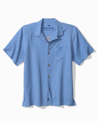 Big &amp; Tall Hangin' With the Guys Silk Camp Shirt - French Blue