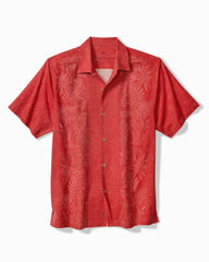 Big &amp; Tall Kona Luxe Border Silk Camp Shirt - Baked Apple