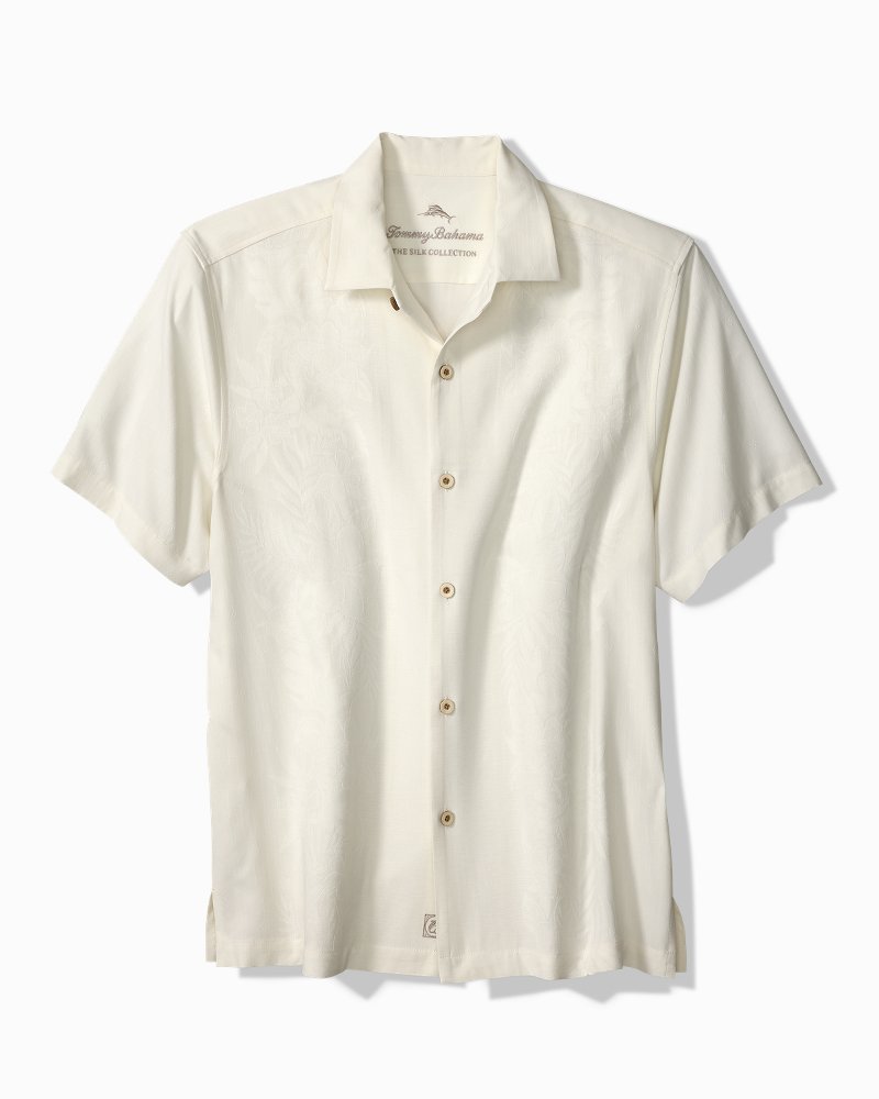 Big &amp; Tall Kona Luxe Border Silk Camp Shirt - Continental