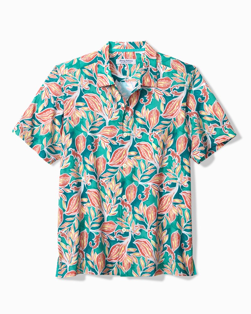 Big &amp; Tall Bahama Coast Wild Vines IslandZone Shirt - Largo Teal
