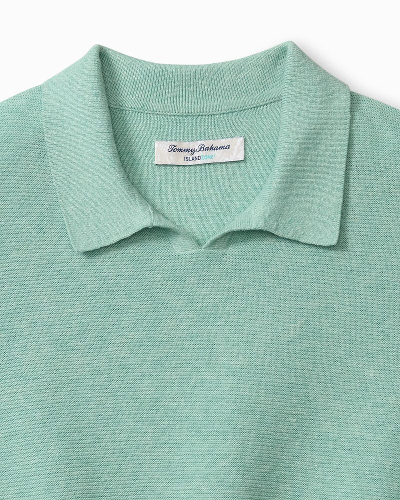 Big &amp; Tall Capri Cove IslandZone® Sweater Polo - Aquifer Heather