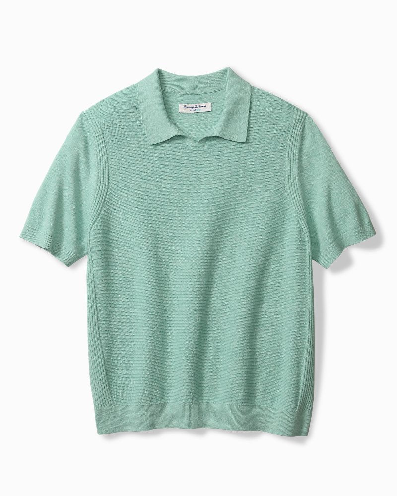 Big &amp; Tall Capri Cove IslandZone® Sweater Polo - Aquifer Heather