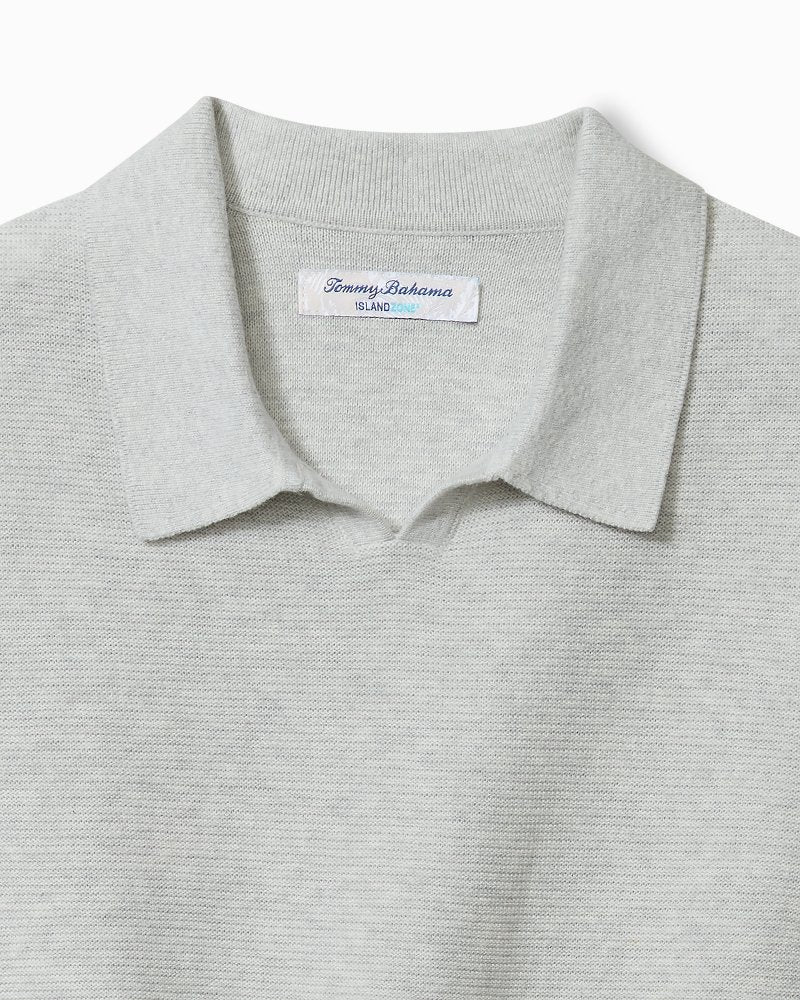Big &amp; Tall Capri Cove IslandZone® Sweater Polo - Heather Grey