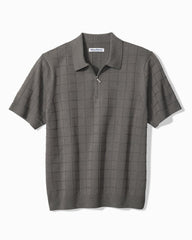Big &amp; Tall Coolside Quarter-Zip IslandZone Polo - Spa Stone