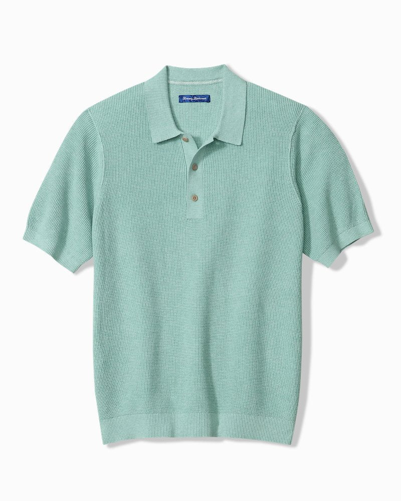 Big &amp; Tall Playa Blanca Sweater Polo - Breeze