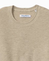 Big &amp; Tall Salthill Pocket Cotton-Blend Crew Sweater - Oatmeal Heather