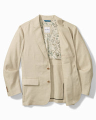 Big &amp; Tall Latigo Beach Linen-Blend Blazer - Stone Khaki