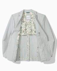 Big &amp; Tall Nova Wave Stretch-Seersucker Sand Stripe Blazer - Glass Bottle