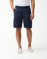 Big &amp; Tall Bahama Survivor E-Waist Cargo Shorts - Blue Tahoe