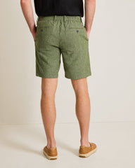 Big &amp; Tall Isla Sands Stripe Stretch-Linen Shorts - Celadon