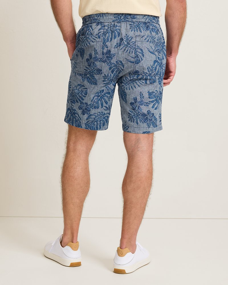 Big &amp; Tall Midnight Harbor Stretch-Linen E-Waist Shorts - Insignia Blue