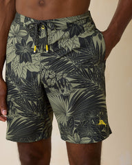 Big &amp; Tall Baja Santiago Palms Boardshorts - Black
