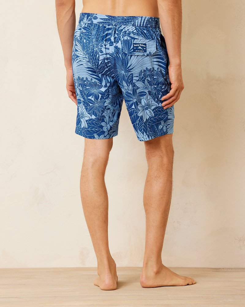 Big &amp; Tall Baja Santiago Palms Boardshorts - Dark Blue Muse