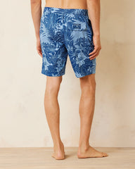 Big &amp; Tall Baja Santiago Palms Boardshorts - Dark Blue Muse