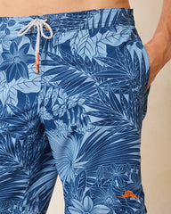Big &amp; Tall Baja Santiago Palms Boardshorts - Dark Blue Muse