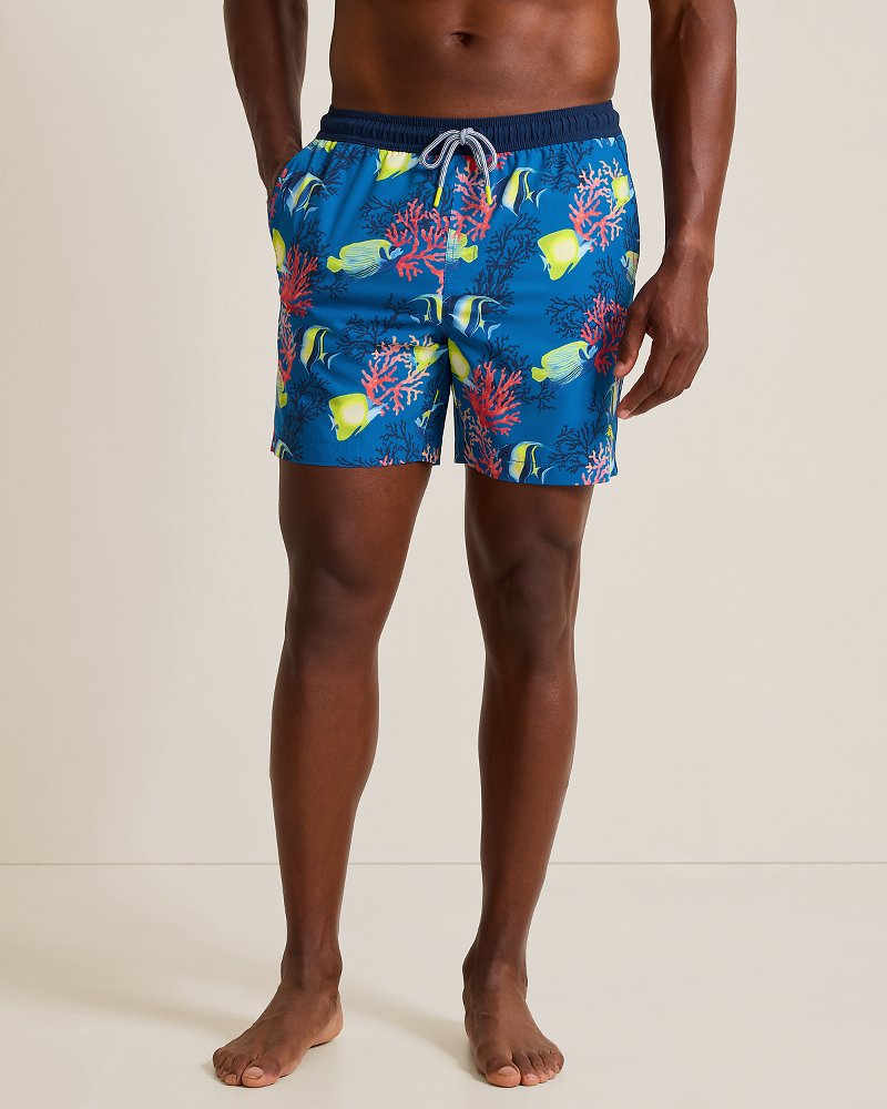 Big &amp; Tall Naples Fishanado Swim Trunks - Victoria Blue
