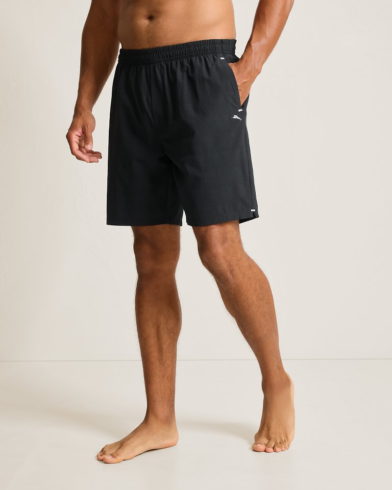 Big &amp; Tall Huntington Bay E-Waist Hybrid Shorts - Black