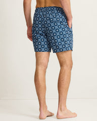Big &amp; Tall Naples Barcelos Tiles Swim Trunks - Dress Blues