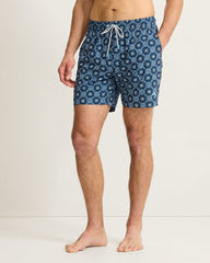 Big &amp; Tall Naples Barcelos Tiles Swim Trunks - Dress Blues
