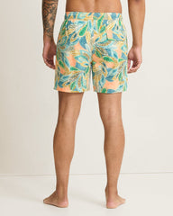 Big &amp; Tall Naples Fuego Tropics Swim Trunks - White Peach