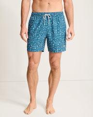 Big &amp; Tall Naples Night Schooled Swim Trunks - Kingfish