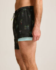 Big &amp; Tall Naples Neon Sips Swim Trunks - Matte Black