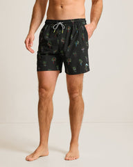 Big &amp; Tall Naples Neon Sips Swim Trunks - Matte Black