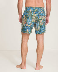 Big &amp; Tall Naples Feira Fronds Swim Trunks - Palm Moss