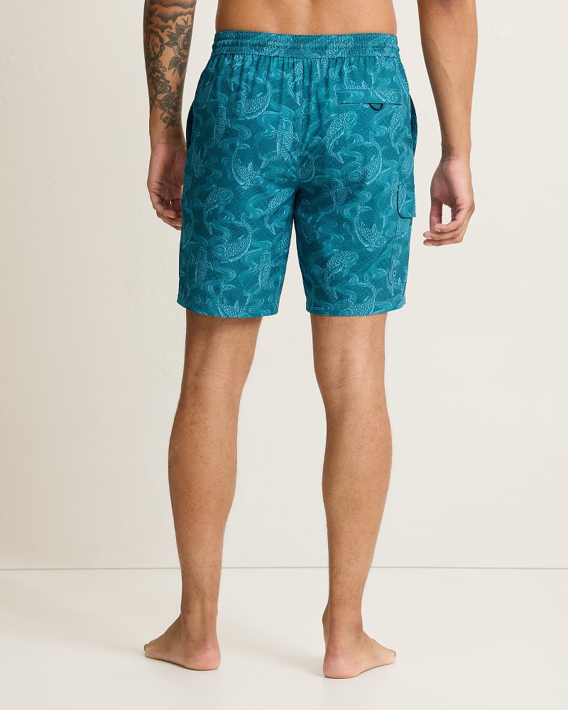 Big &amp; Tall Baja Feeling Koi-Ful Boardshorts - Malachite