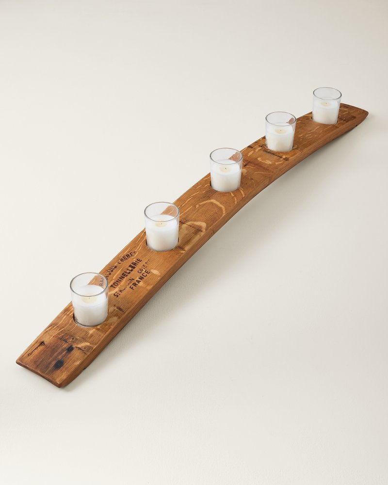 Candelabra Tealight Holder - Aged Oak