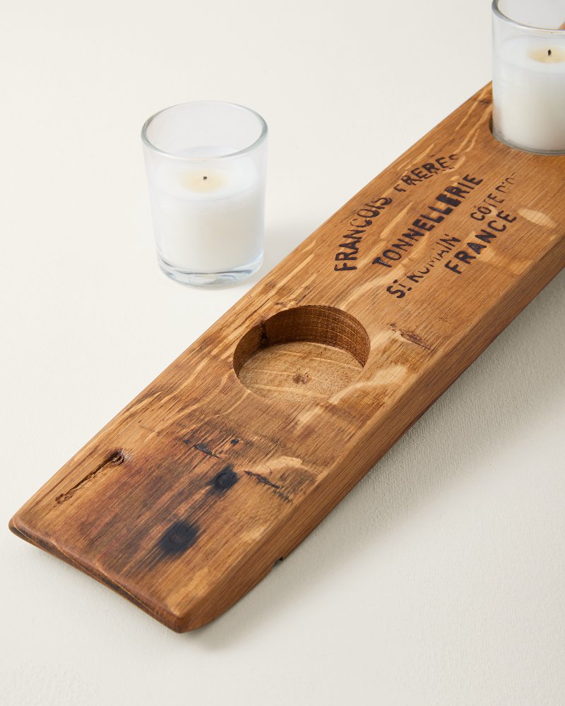 Candelabra Tealight Holder - Aged Oak