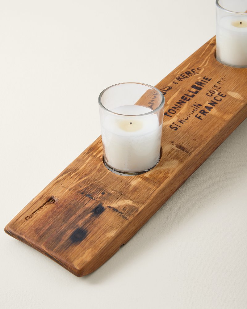 Candelabra Tealight Holder - Aged Oak