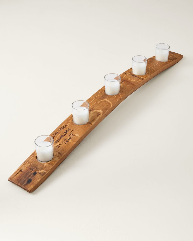 Candelabra Tealight Holder - Aged Oak