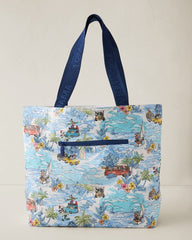Exclusive Tommy Bahama x Disney x Aloha Collection Friends on the Move Day Tripper Tote - Light Blue