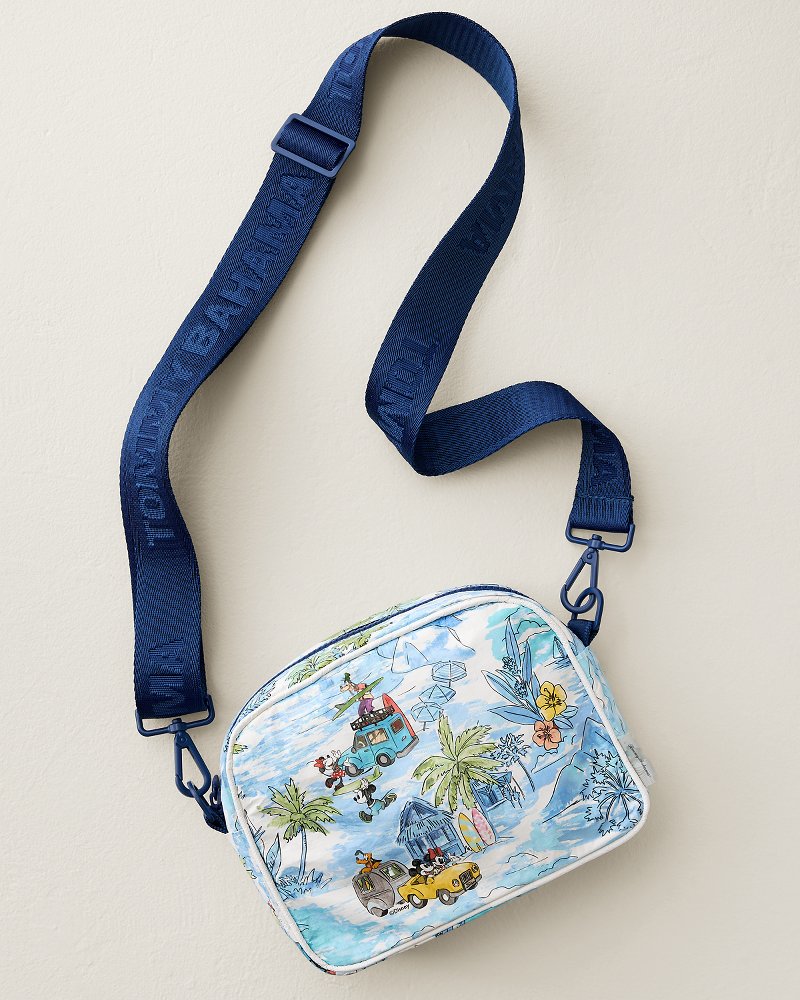 Exclusive Tommy Bahama x Disney x Aloha Collection Friends on the Move Le Tour Crossbody Bag - Light Blue