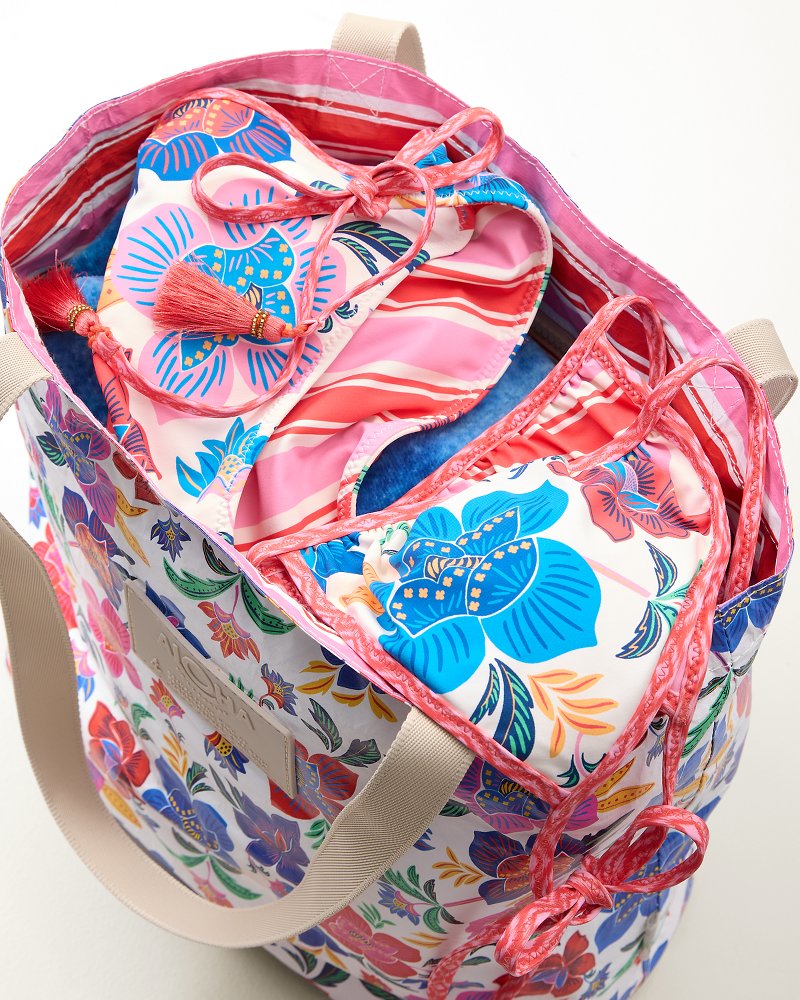 Tommy Bahama Exclusive Aloha Collection Tropi Flora Reversible Tote - Tropiflora