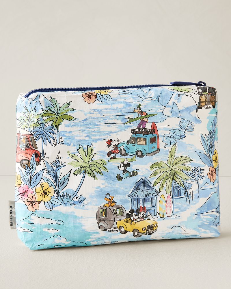 Exclusive Tommy Bahama x Disney x Aloha Collection Friends on the Move Small Pouch - Light Blue