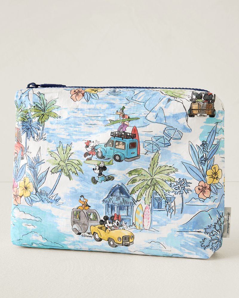 Exclusive Tommy Bahama x Disney x Aloha Collection Friends on the Move Small Pouch - Light Blue