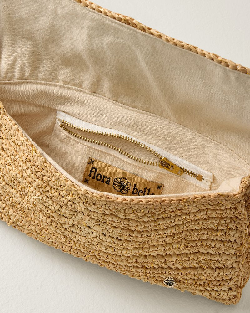 Chastanet Crochet Raffia Clutch - Natural