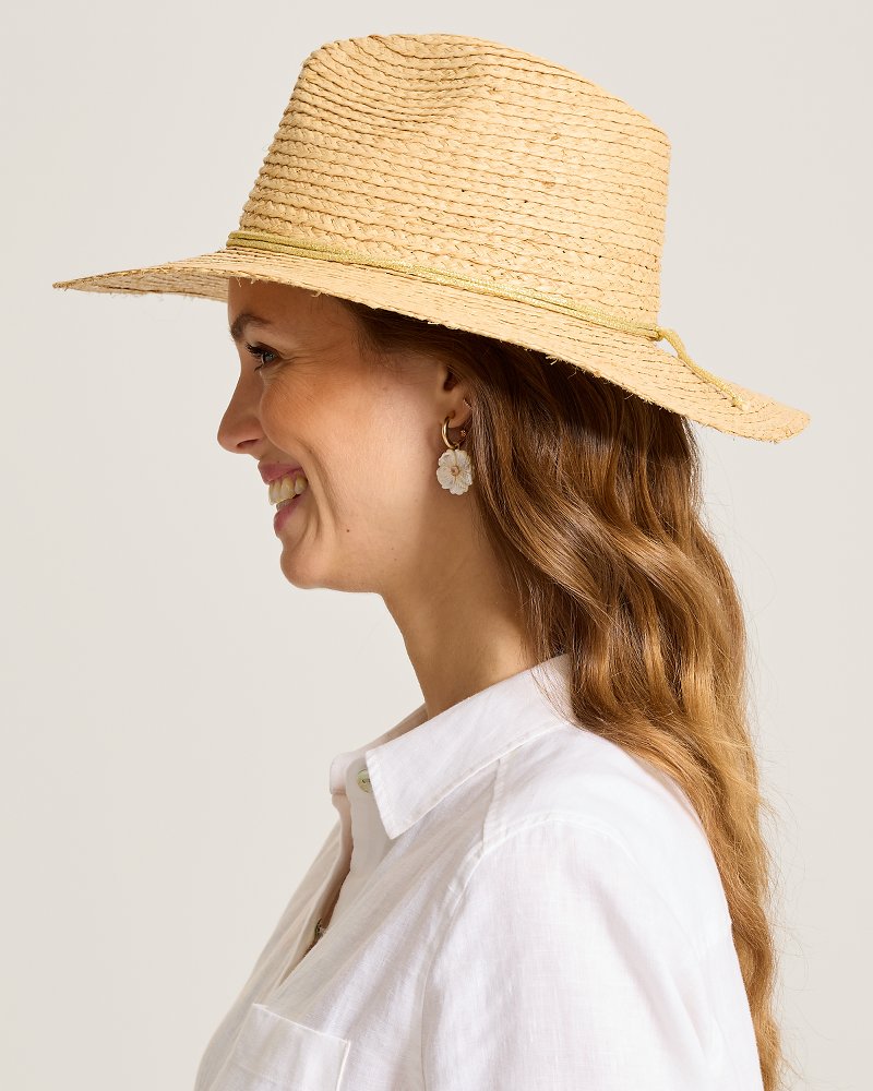 Raffia Braid Continental Hat - Natural