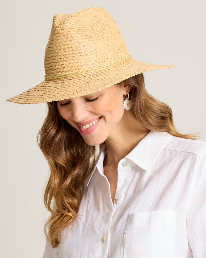 Raffia Braid Continental Hat - Natural