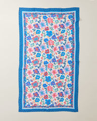 Tropi Flora Silk-Blend Pareo - Echosea Blue