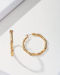 Island Essence Bamboo Hoop Earrings - Gold