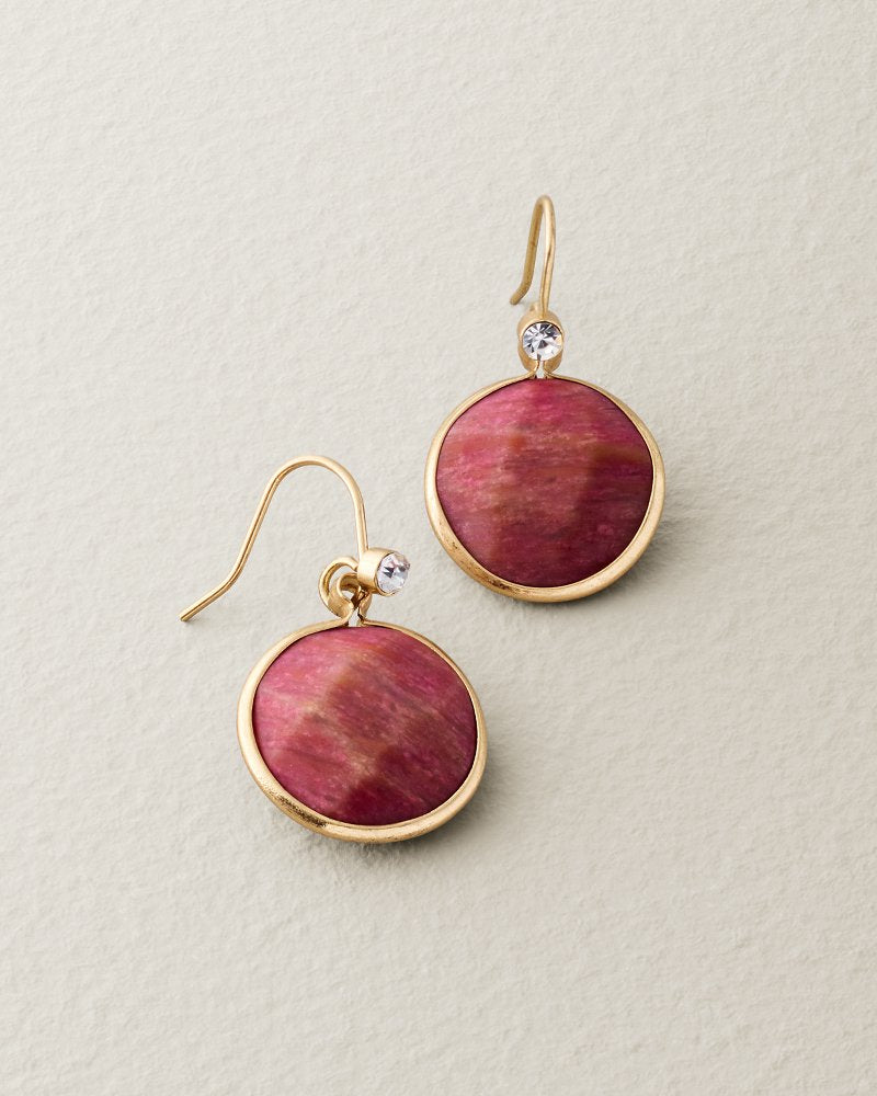 Terra Laguna Round Drop Earrings - Gold