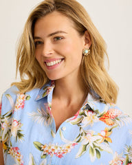 Coastal Fronds Jade Monstera Statement Earrings - Gold