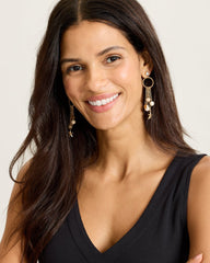 Sunset Tides Chain &amp; Charm Drop Earrings - Gold