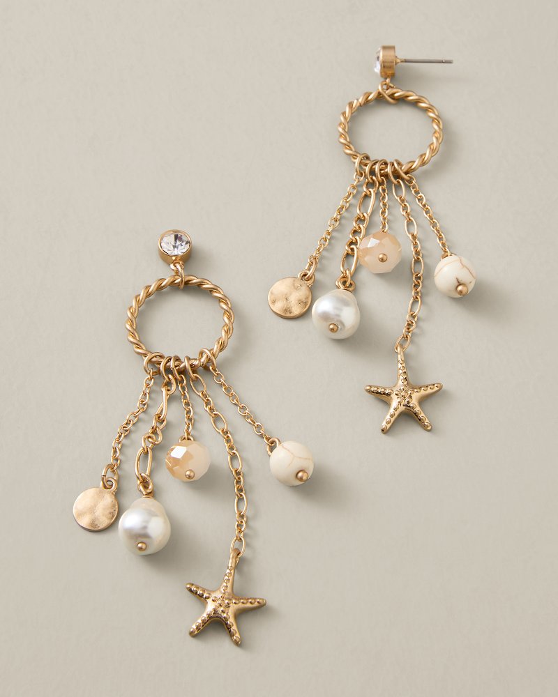 Sunset Tides Chain &amp; Charm Drop Earrings - Gold
