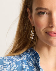 Terra Laguna Mother of Pearl Charm Drop Earrings - Gold