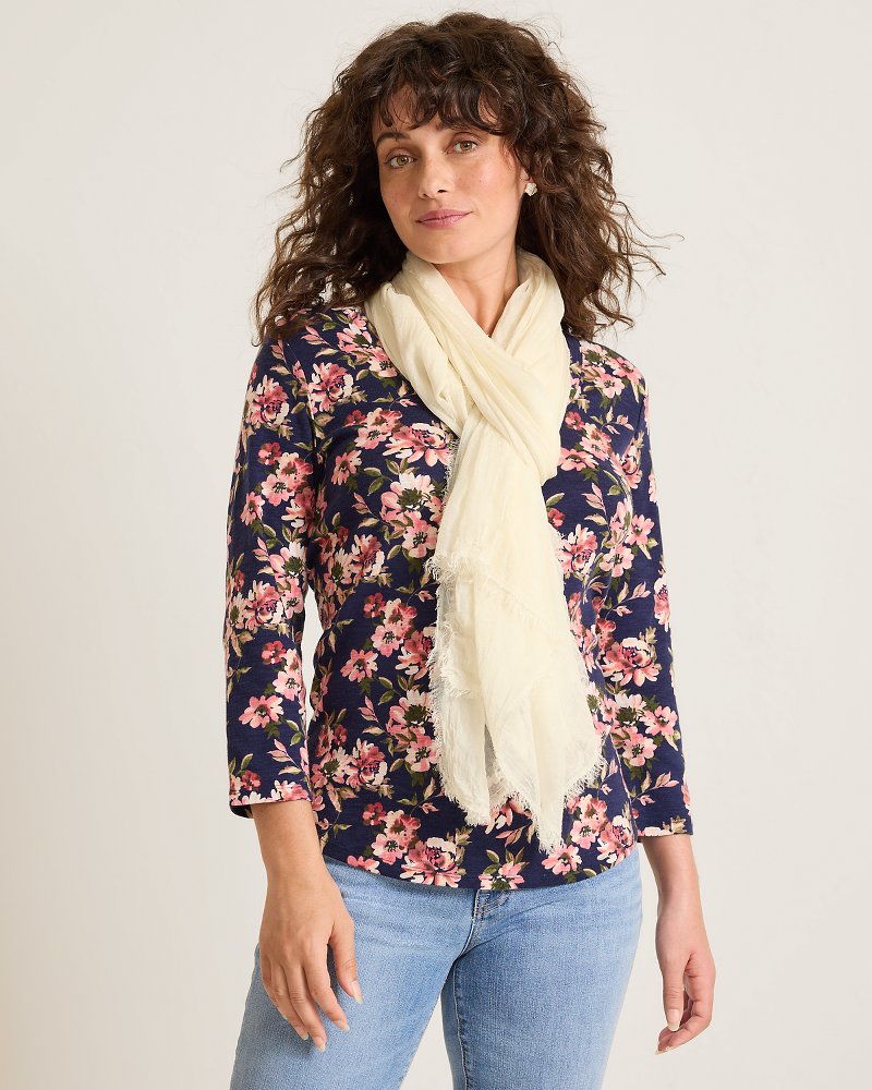 Modal Silk Crinkle Wrap - Cream