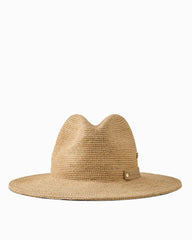 Elise Crochet Raffia Packable Hat - Natural